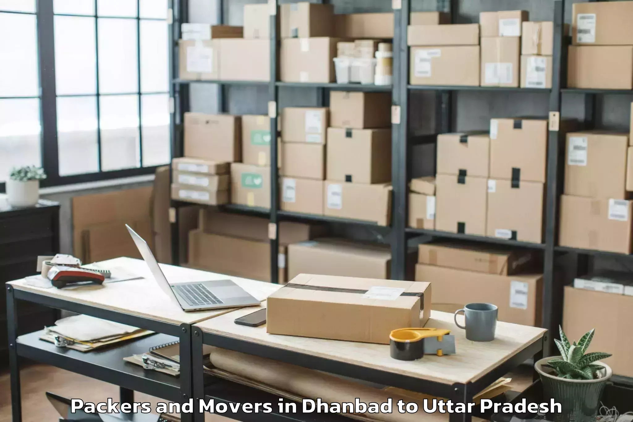 Trusted Dhanbad to Orai Packers And Movers